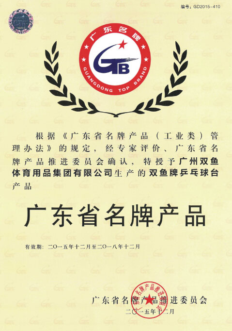 Double Fish Brand erhielt Guangdong berühmte Marke